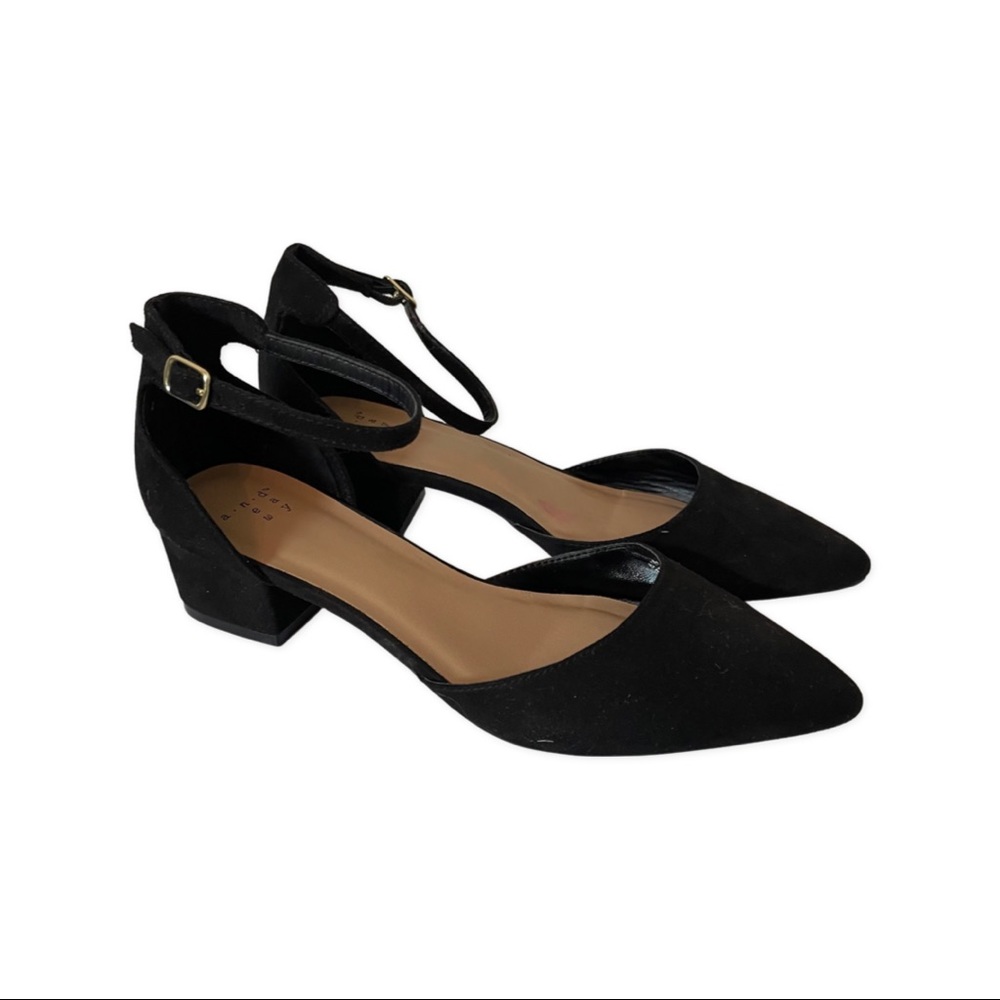 A New Day Black Textile D’Orsay Heeled Sandals Size 6.5 adorable cute sunny day